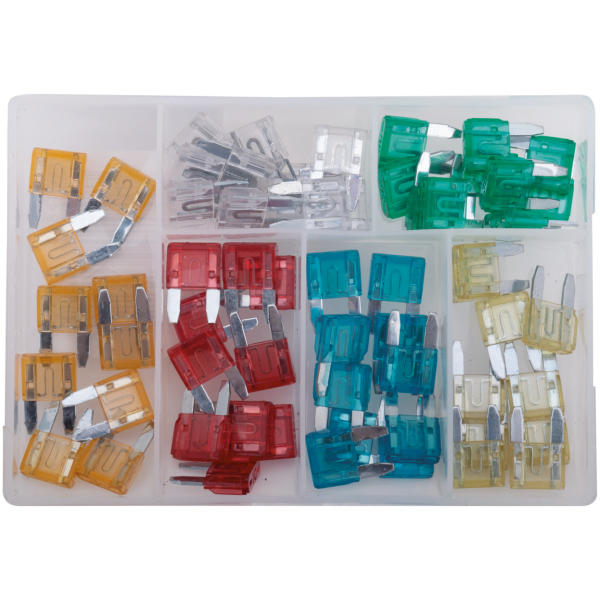 60-PIECE BLADE TYPE MINI FUSE ASSORTMENT 60Pc Mini 5A-30A fuse assortment box