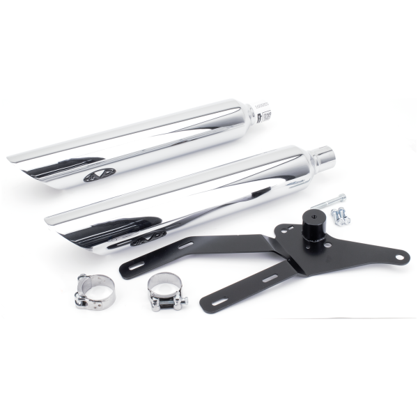 V-PERFORMANCE SLIP-ON MUFFLERS FOR MILWAUKEE EIGHT SOFTAIL SlashCut Chrome slip-ons FXBB/S-FXLR/S/T