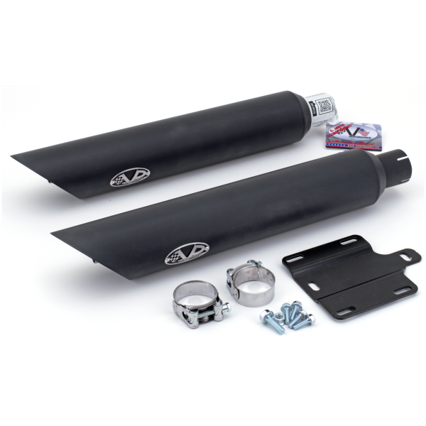 V-PERFORMANCE SLIP-ON MUFFLERS FOR INDIAN SCOUT Twin Slash/Cut Dark mfflr set D. 80mm Sc