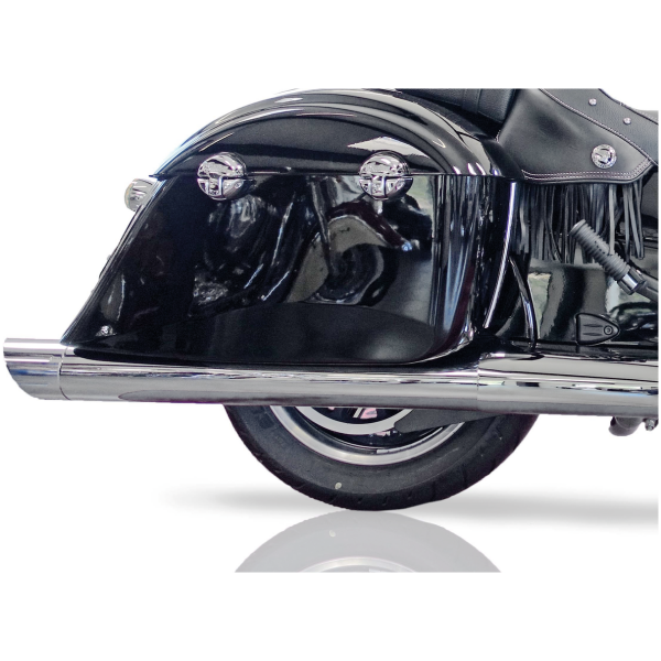 V-PERFORMANCE  SLIP-ON MUFFLERS FOR INDIAN POWERPLUS & THUNDERSTROKE Twin Dark mfflr set D. 100mm BANGER Chie