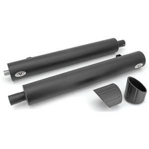 V-PERFORMANCE  SLIP-ON MUFFLERS FOR INDIAN POWERPLUS & THUNDERSTROKE Twin Dark mfflr set D. 100mm BANGER Clas