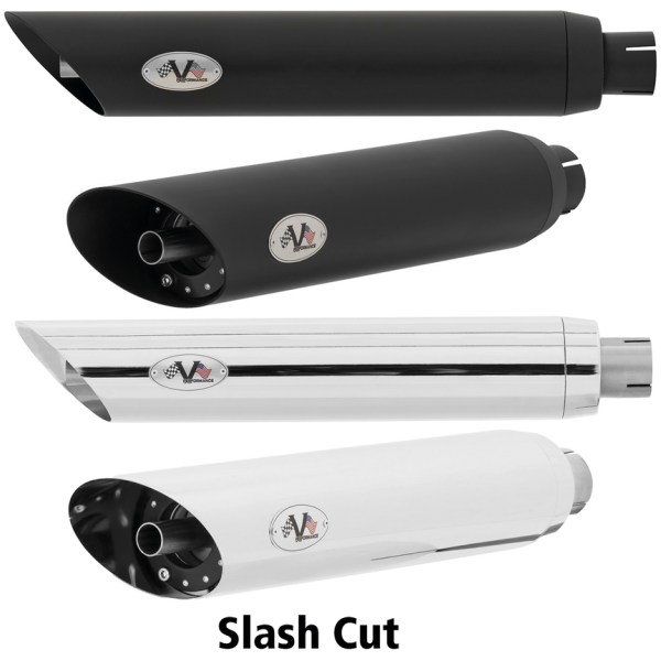 V-PERFORMANCE SLIP-ON MUFFLERS FOR VICTORY Twin Slash/Cut Chr mfflr set D. 80mm Vic