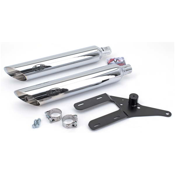 V-PERFORMANCE SLIP-ON MUFFLERS FOR MILWAUKEE EIGHT SOFTAIL Slash Cut Chrome slip-ons FXST20-up