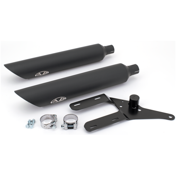 V-PERFORMANCE SLIP-ON MUFFLERS FOR MILWAUKEE EIGHT SOFTAIL Slash Cut Black slip-ons FXST20-up