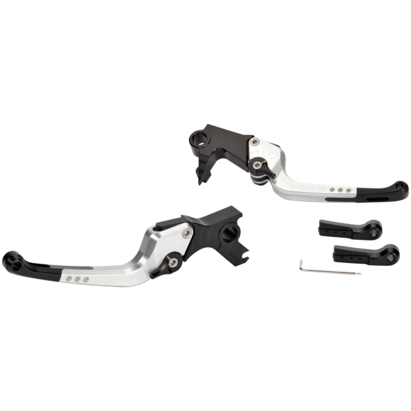 RICK'S "GOOD GUYS" ADJUSTABLE BRAKE AND CLUTCH LEVER SETS GoodGuys levers silver/black FLH/T17-20