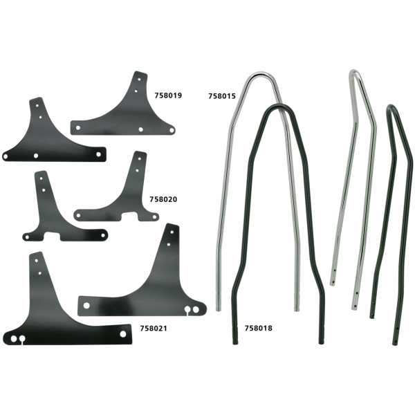 WESTLAND CUSTOMS RIGID MOUNT SISSY BARS Black Sissybar sideplates FXD91-17
