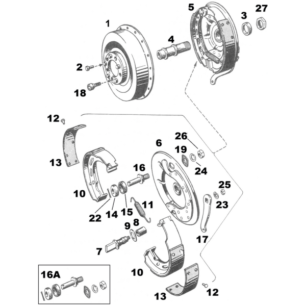 BRAKE SHOE RETURN SPRINGS Brake shoespring set BT30-57