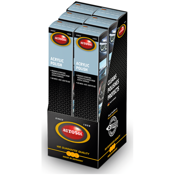 AUTOSOL ACRYLIC GLASS POLISH 6pck Autosol Acrylic Cleaner 75ml