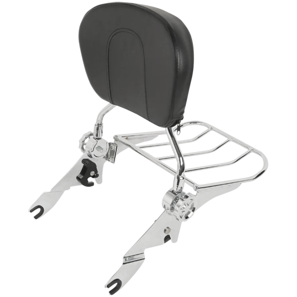 DETACHABLE RECLINER SISSY BAR & LUGGAGE RACK KITS FOR TOURING Det. Sissybar + Pad/Rack Chr FLH/T09-up