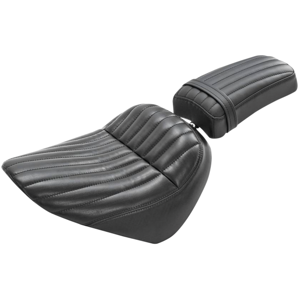 C.C. RIDER 2-UP TUCK-AND-ROLL SEAT FOR MILWAUKEE EIGHT SOFTAIL DR+PA Pleated Seat Black FXBB18-Up