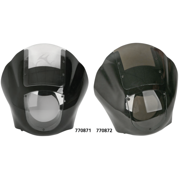 QUICK RELEASE HANDLEBAR FAIRINGS Quarter Fairing Gloss Black Clear Screen