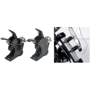 QUICK RELEASE HANDLEBAR FAIRINGS 39mm Fork Clamps Black for 1/4 Fairing