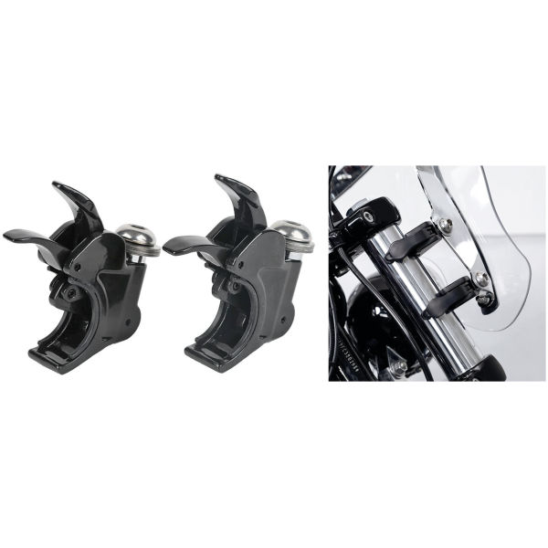 QUICK RELEASE HANDLEBAR FAIRINGS 39mm Fork Clamps Black for 1/4 Fairing