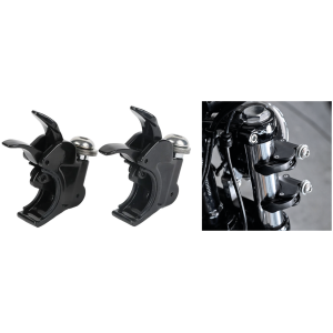 QUICK RELEASE HANDLEBAR FAIRINGS 41mm Fork Clamps Black for 1/4 Fairing