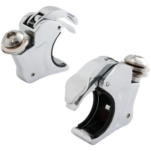 QUICK RELEASE HANDLEBAR FAIRINGS 41mm Fork Clamps Chrome for 1/4 Fairing