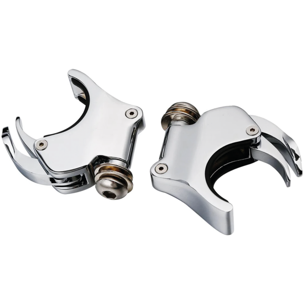 QUICK RELEASE HANDLEBAR FAIRINGS 49mm Fork Clamps Chrome for 1/4 Fairing