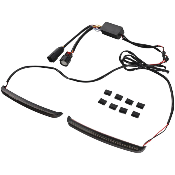 HARD BAG SEQUENTIAL REAR LIGHTS Saddlebag 3 in 1 Lights Smoke FLH/T14-Up
