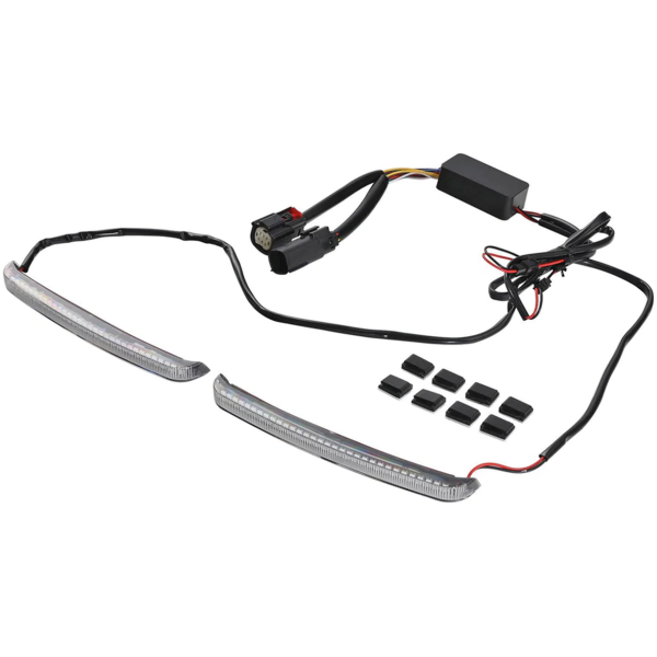HARD BAG SEQUENTIAL REAR LIGHTS Saddlebag 3 in 1 Lights Clear FLH/T14-Up