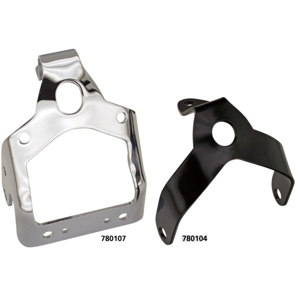HEADLIGHT & HORN BRACKET FOR EARLY SPRINGER FORKS Blk bracket headlight Springer 36-44