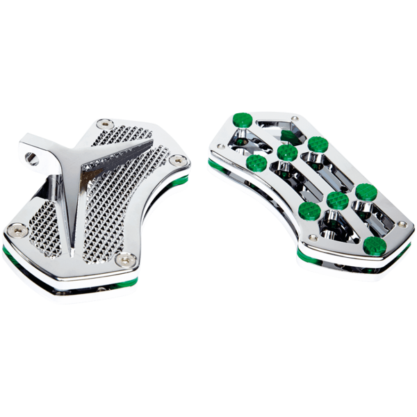 VITY'S DESIGN FLOORBOARDS DIAMOND PSSNGR FLRBRD CHR W/ GEMS GREEN