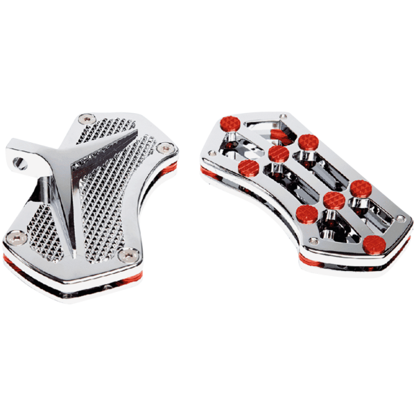 VITY'S DESIGN FLOORBOARDS DIAMOND PSSNGR FLRBRD CHR W/ GEMS RED