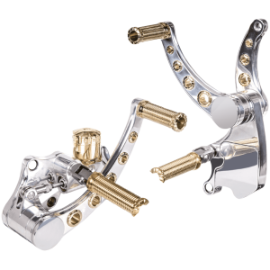VITY'S DESIGN FORWARD CONTROLS FOR SOFTAIL FWD CTRL POLISH & BRASS GEMS F*ST00-17