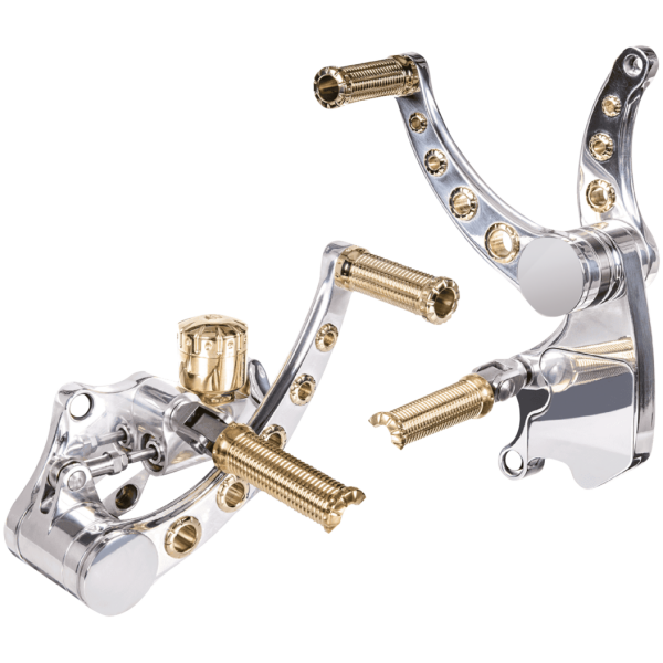 VITY'S DESIGN FORWARD CONTROLS FOR SOFTAIL FWD CTRL POLISH & BRASS GEMS F*ST00-17