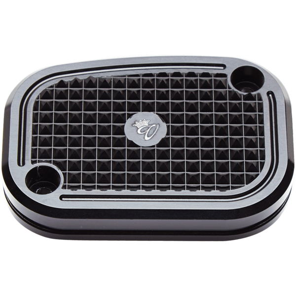 VITY'S DIAMOND DESIGN MASTER CYLINDER COVERS DMND M/C CVR BRAKE BLK FLH/T08-up