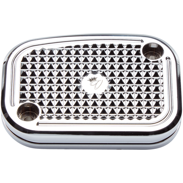 VITY'S DIAMOND DESIGN MASTER CYLINDER COVERS DMND M/C CVR BRAKE CHR FLH/T08-up