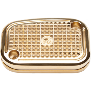 VITY'S DIAMOND DESIGN MASTER CYLINDER COVERS DMND M/C CVR BRAKE BRASS FLH/T08-up