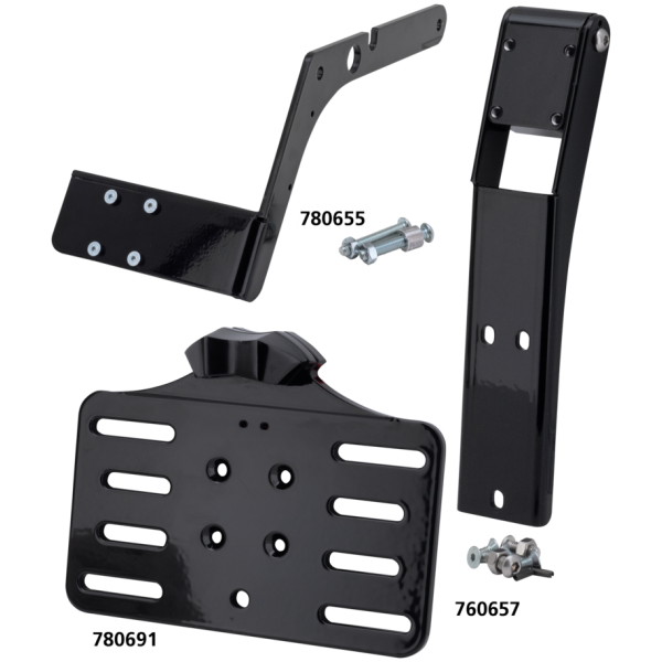 VITY'S LICENSE PLATE BRACKETS Blk license backing plate w/light