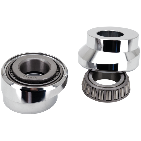 RAKED NECK CUP KITS Chrome 3deg raked neck cups w/bearings