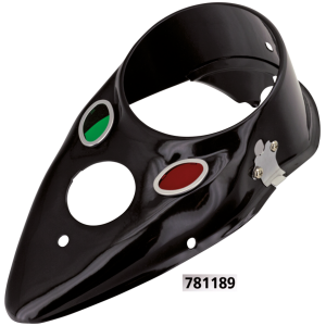 CAT-EYE DASH FOR FAT BOB TANKS Black cat eye dash cover with lenses