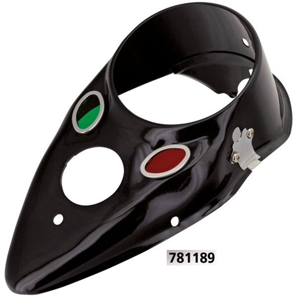 CAT-EYE DASH FOR FAT BOB TANKS Black cat eye dash cover with lenses