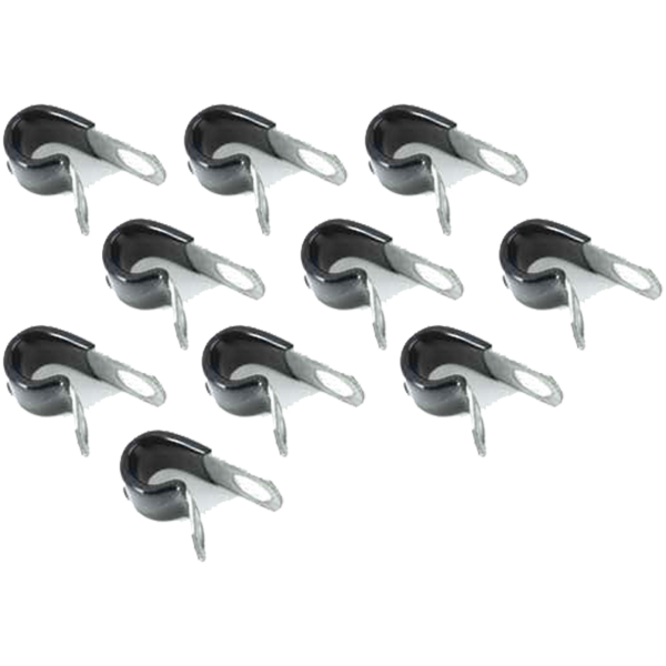 CABLE, HOSE, WIRE AND BRAKE LINE CLAMPS 10Pck Vinyl coated cable clamps 1/4"