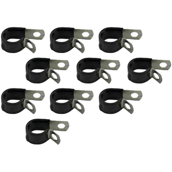 CABLE, HOSE, WIRE AND BRAKE LINE CLAMPS 10Pck Vinyl coated cable clamps 3/8"