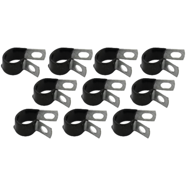 CABLE, HOSE, WIRE AND BRAKE LINE CLAMPS 10Pck Vinyl coated cable clamps 1/2"