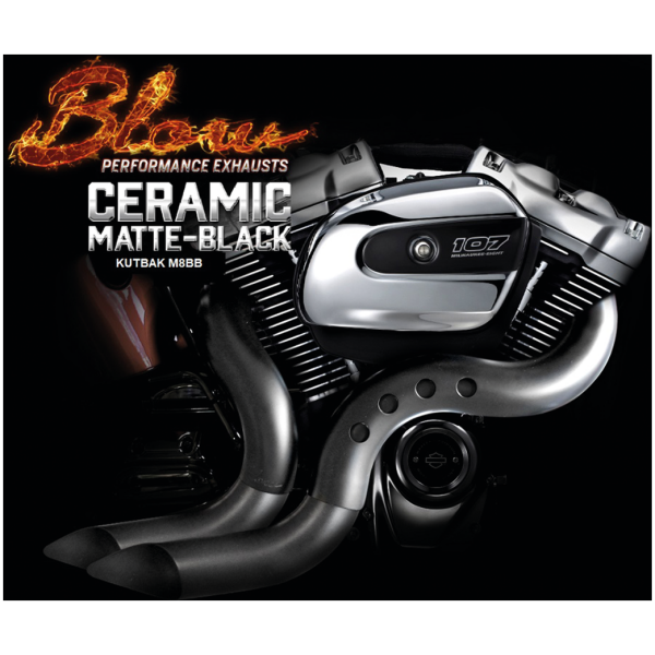 BLOW PERFORMANCE EXHAUSTS FOR MILWAUKEE EIGHT Blow black pipes black shields ME17-Up