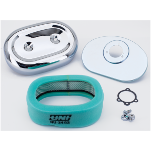 STOCK STYLE OVAL AIR CLEANER Oval A/C Housing Chrome FL/FX/XL72-75