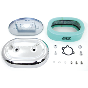 STOCK STYLE OVAL AIR CLEANER Oval A/C Complete Chrome FL/FX/XL72-75