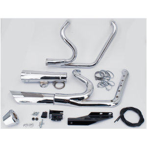 MCJ ADJUSTABLE 2-INTO-1 FOR TWIN CAM DYNA MCJ 2-1 Shorty FXD06-15 Chrome