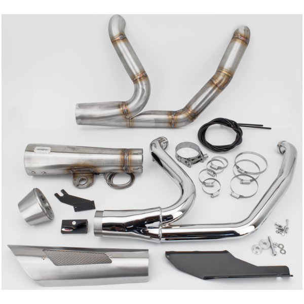 MCJ ADJUSTABLE 2-INTO-1 FOR TOURING MCJ 2-1 Shorty FLH/T17-20 Stainless