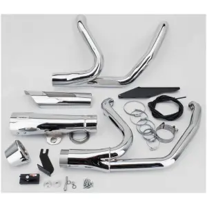 MCJ ADJUSTABLE 2-INTO-1 FOR TOURING MCJ 2-1 Shorty FLH/T21-Up Chrome