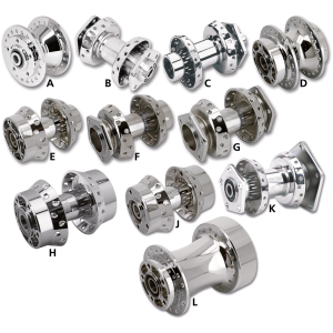 FRONT AND REAR WHEEL HUBS Rear hub assy FLH/T86-99 chrome