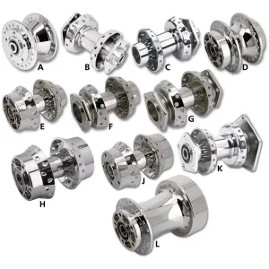 FRONT AND REAR WHEEL HUBS Rear hub assy FLH/T86-99 chrome