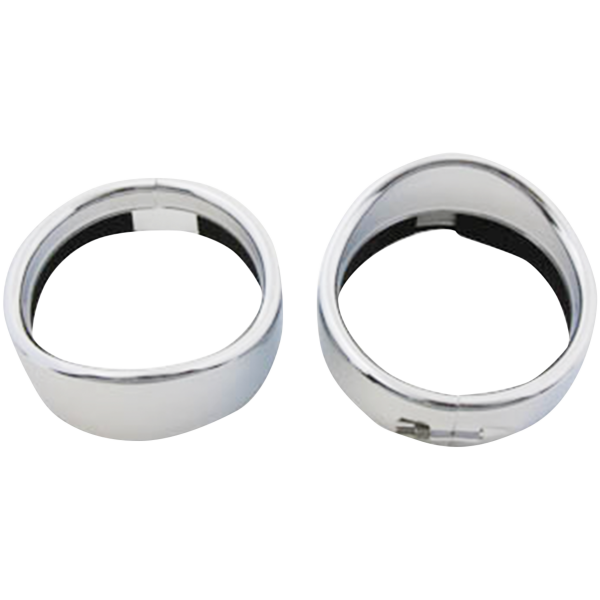 FRENCHED VISOR STYLE SPOTLIGHT TRIM RINGS Chrome Passing Light Ring Set HD62-Up