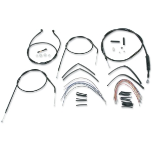 CABLE KIT 16" BLACK VINYL STAINLESS STEEL HANDLEBAR W/O ABS
