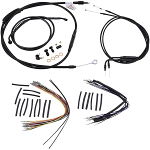 CABLE KIT 14" BLACK VINYL STAINLESS STEEL HANDLEBAR W/O ABS