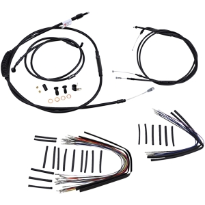 CABLE KIT 16" BLACK VINYL STAINLESS STEEL HANDLEBAR W/O ABS