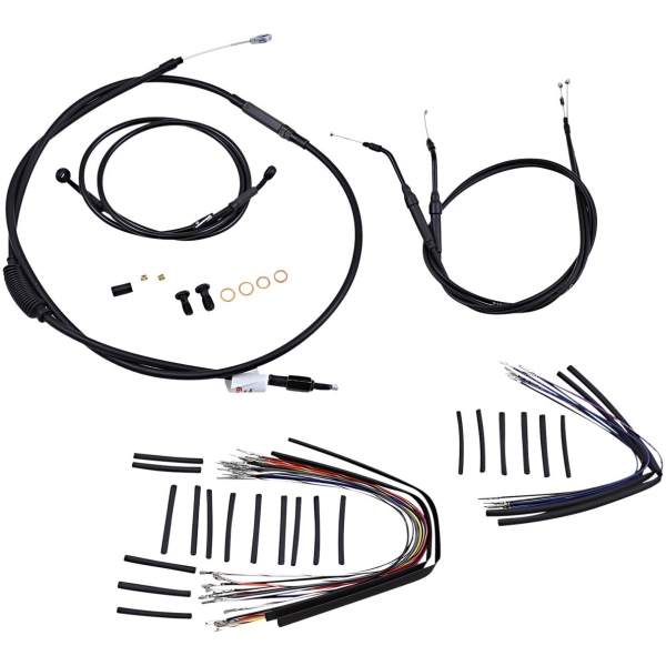 CABLE KIT 12" BLACK VINYL STAINLESS STEEL HANDLEBAR W/O ABS